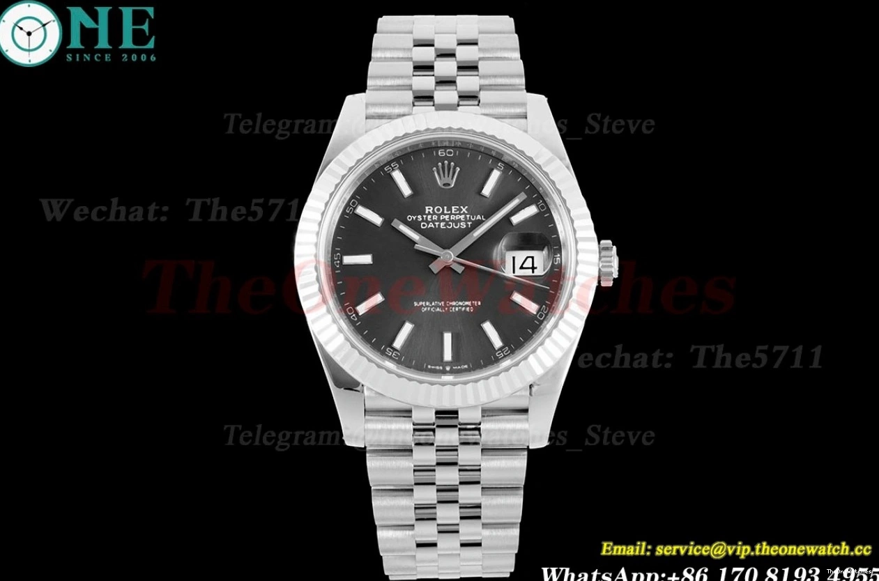 VSF Grey 41mm 126334 Flt VS3235 Jub SS 904L Datejust SS Stk 0320